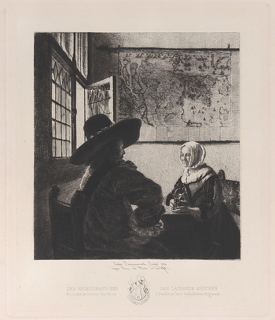Officer and Laughing Girl, after Vermeer