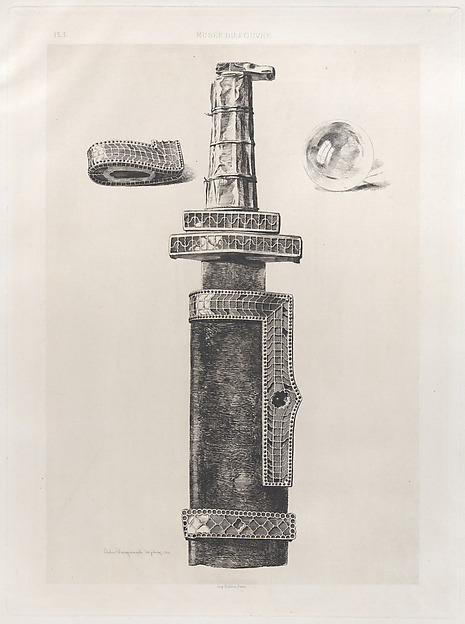 Sword of Childeric and Chrystal Globe Found in His Grave at Tournay, 5th century