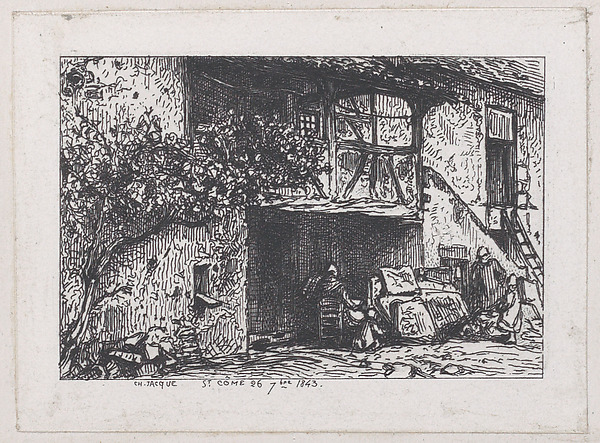 House at Saint-Cômte and Drinker at the Barrel