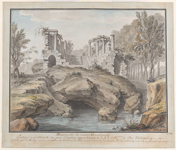 Design for a Naumachia, in the gardens at Chateau d'Enghien, Belgium