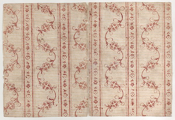 Book cover with stripe and floral pattern