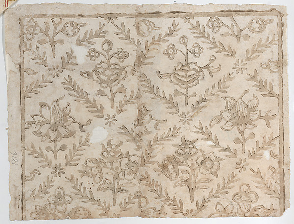 Sheet with brown floral pattern