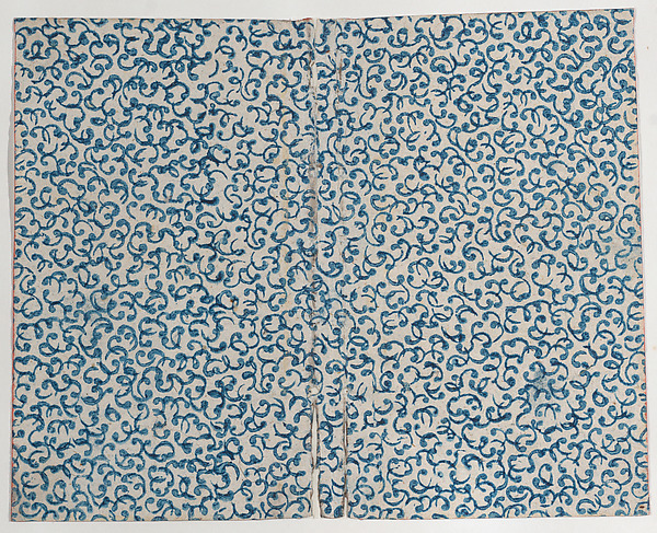 Book cover with blue curved line pattern