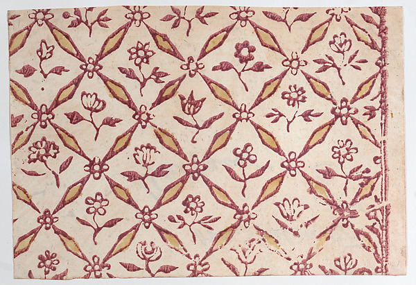 Sheet with red floral pattern