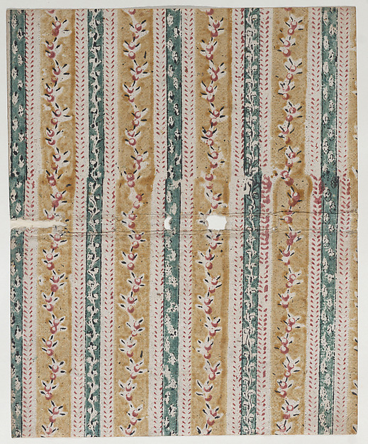 Book cover with yellow and green striped floral pattern