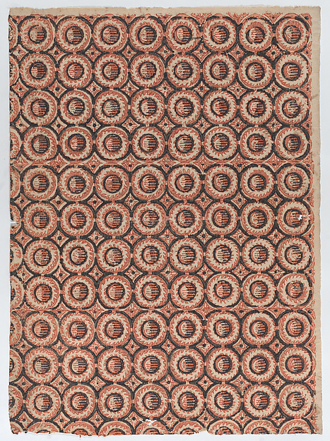 Sheet with overall red circular pattern