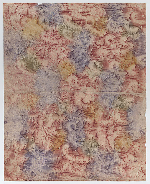 Book cover with purple, green, red, and yellow pattern