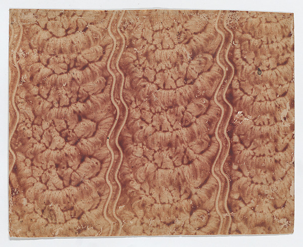 Red paste paper with wavy line design