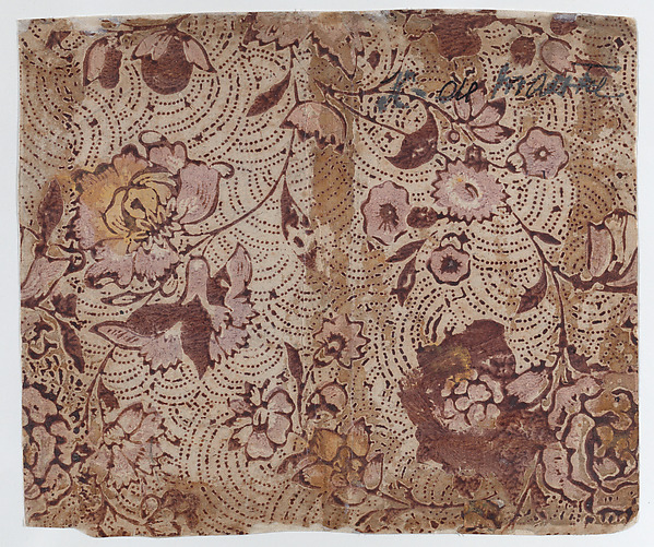 Book cover with overall floral and dot pattern