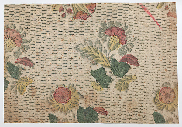 Sheet with floral pattern with a repeating line background