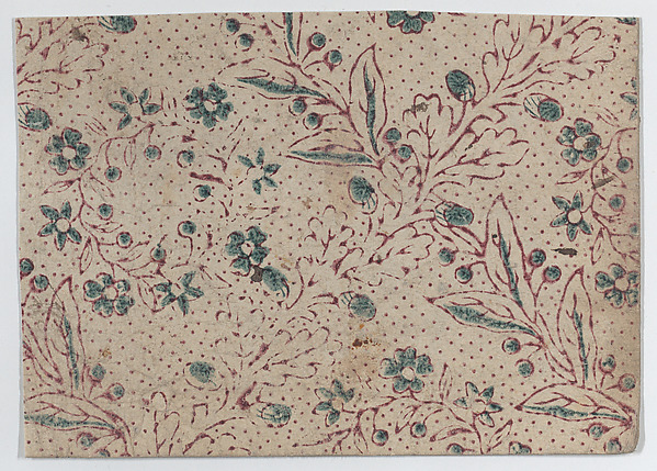 Sheet with blue and purple floral and dot pattern