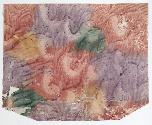 Paste paper with red, purple, yellow, and green design