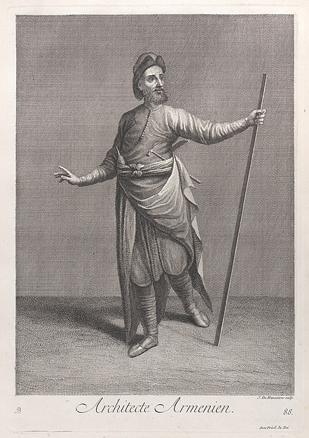 Architecte Armenien, plate 88 from "Recueil de cent estampes représentent differentes nations du Levant"