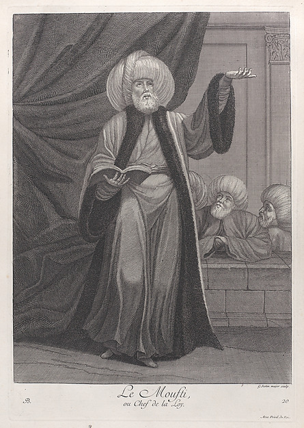 Le Moufti, ou Chef de la Loy, plate 20 from "Recueil de cent estampes représentent differentes nations du Levant"