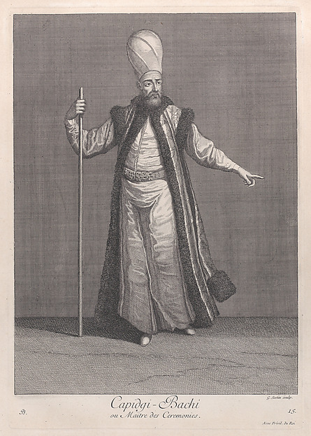 Capidgi-Bachi, ou Maitre des Ceremonies, plate 15 from "Recueil de cent estampes représentent differentes nations du Levant"