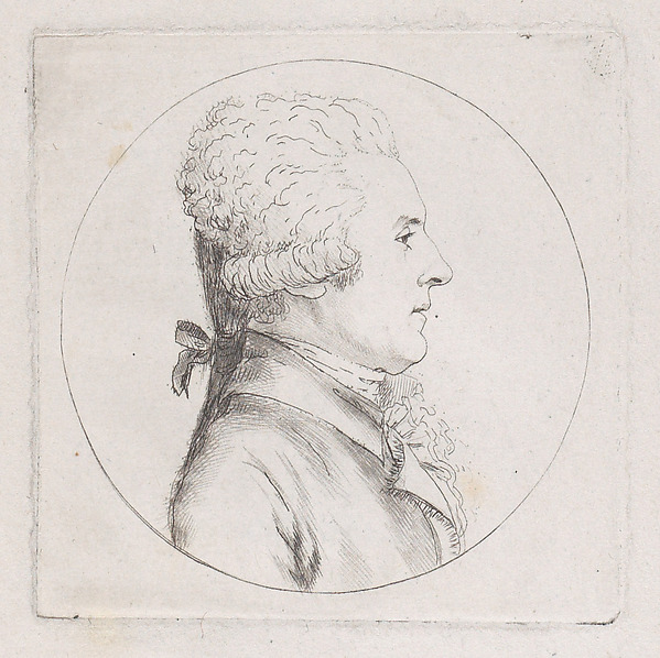 Portrait of a man to right