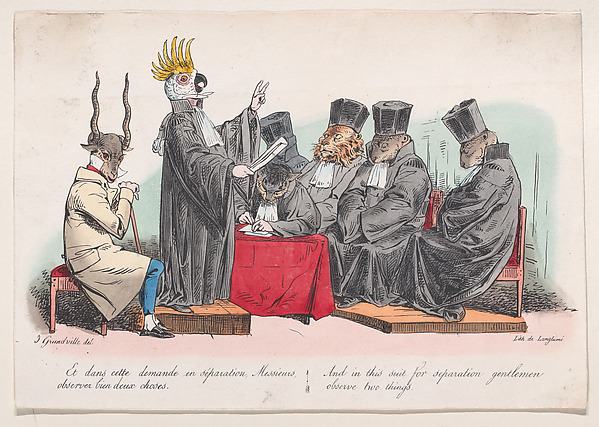 "And in this suit for seperation, gentlemen, observe two things" from Metamorphoses of the Day