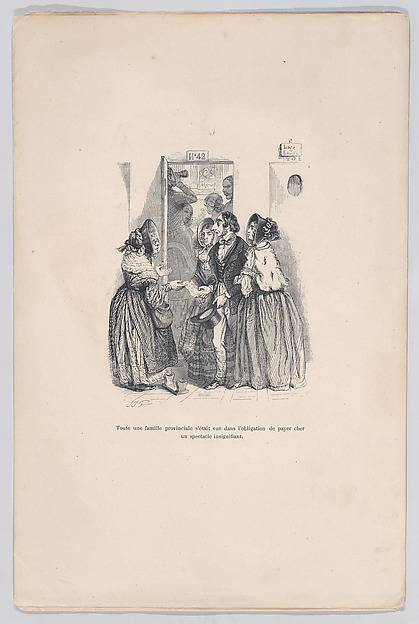 "A provincial family was forced to pay a high price for an insignificant show." from the Little Miseries of Human Life