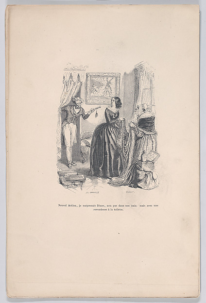 "New Actaeon, I surprised Diana, not in her bath but with a dealer in the bathroom." from the Little Miseries of Human Life