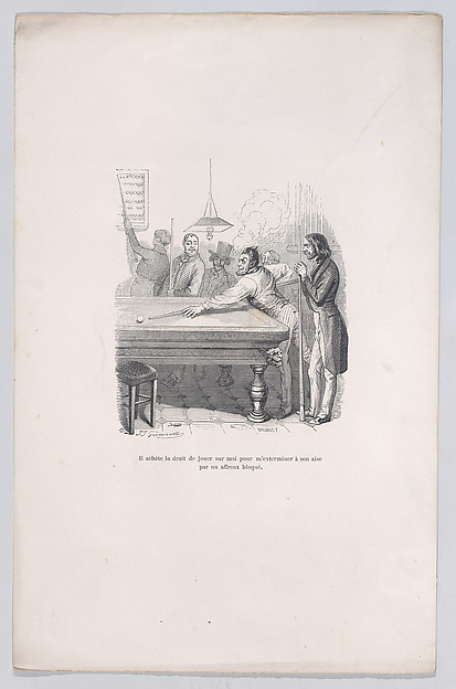 "He buys the right to defeat me at his ease with a successful shot." from the Little Miseries of Human Life