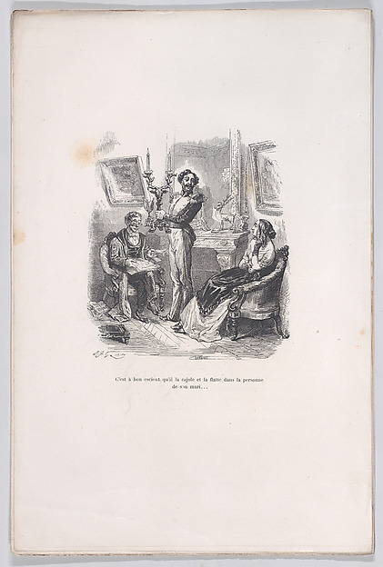 "It is good that he caoxes and flatters her in front of her husband." from the Little Miseries of Human Life