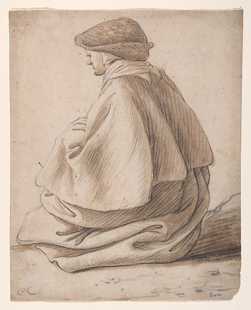Study of a Seated Peasant Woman, Viewed from Behind and to the Left