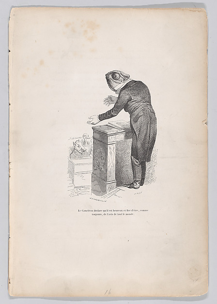 "The Chameleon declares that he is happy and proud to be, as always, of the same opinion as everyone" from Scenes from the Private and Public Life of Animals