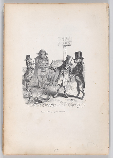 "Hold on to me, I am telling my witness..." from Scenes from the Private and Public Life of Animals