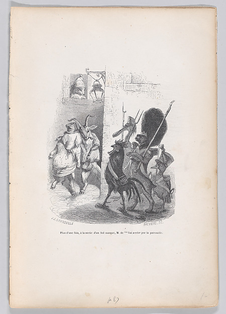 "More than once, while leaving the masked ball Mr. de *** was arrested by the patrol officers" from Scenes from the Private and Public Life of Animals