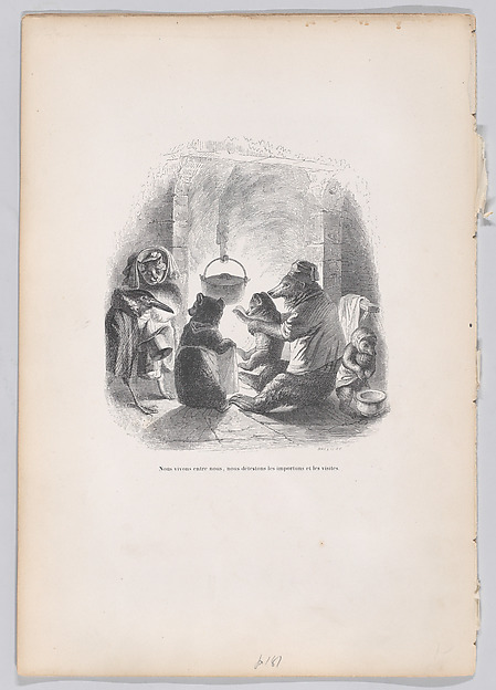 "We live between ourselves, we hate the nuisances and the visits" from Scenes from the Private and Public Life of Animals
