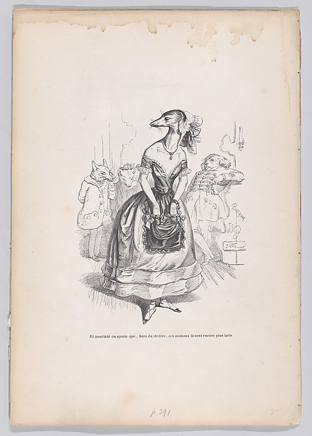 "And yet we add that, outside the theater, these animals are even more ugly" from Scenes from the Private and Public Life of Animals 