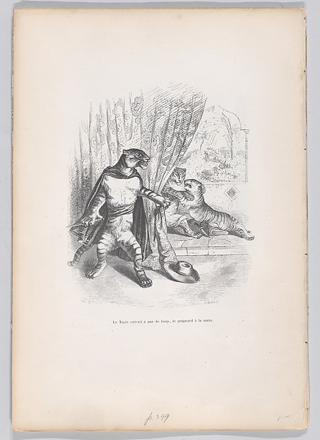 "The Tiger entered stealthily, the dagger in his hand" from Scenes from the Private and Public Life of Animals 