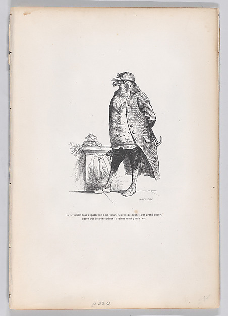 "This old court apparently has an old falcon..." from Scenes from the Private and Public Life of Animals