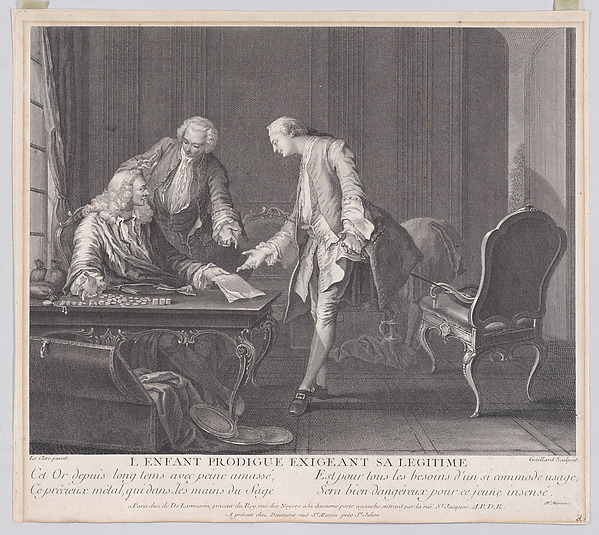 The Prodigal Son Demanding his Inheritance by René Gaillard