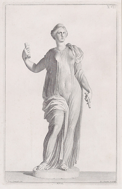 Plate XVII  (17): A Muse, from "Museum Florentinum" (Statuae antiquae dorum et virorum illustrium)