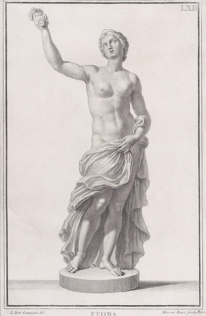 Plate LXII (62): Flora, from "Museum Florentinum" (Statuae antiquae dorum et virorum illustrium)