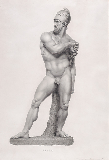 Ajax, front view, from "Oeuvre de Canova: Recueil de Statues..."