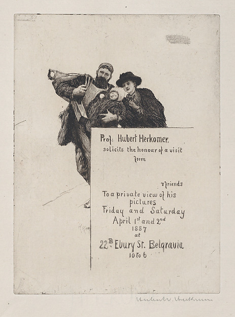 Invitation with vignette from "The First Born" (with text)