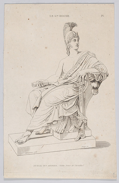 Statue of a seated Roman, from "Journal des Artistes"