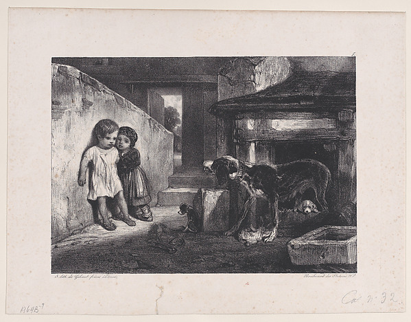 Children Frightened by Snarling Dog, from "Hunting Scenes"