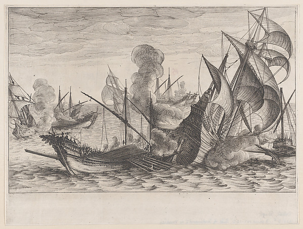 2e Combat Naval (Second Naval Battle), from La Vie de Ferdinand Ier de Médicis série appelée aussi Les Batailles des Médicis (The Life of Ferdinand I de'Medici also called The Medici Battles)