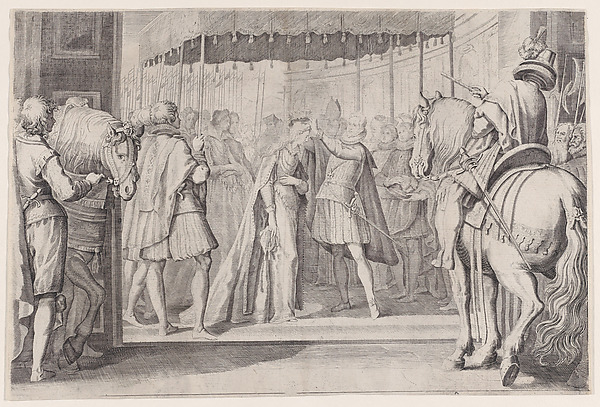Copy of Couronnement de Christine de Lorraine, la Grande Duchesse (Coronation of the Grand Duchess, Christine de Lorraine), from La Vie de Ferdinand Ier de Médicis série appelée aussi Les Batailles des Médicis (The Life of Ferdinand I de'Medici also called The Medici Battles)