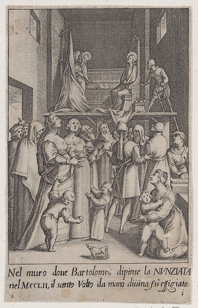 The Painting of the Aunnunciation, from Scelta d'Alcuni Miracoli e Grazie della Santissima Nunziata di Firenze (Selection of Some Miracles and Graces that Occurred in the Church of the Annunziata in Florence)