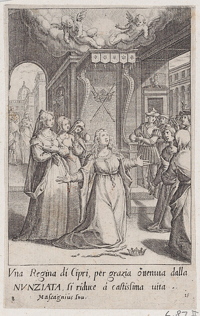 The Queen of Cyprus, from Scelta d'Alcuni Miracoli e Grazie della Santissima Nunziata di Firenze (Selection of Some Miracles and Graces that Occurred in the Church of the Annunziata in Florence)