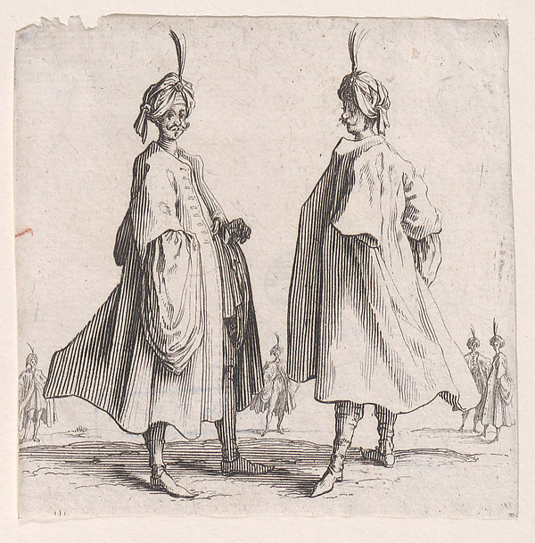 Les Deux Turcs Coiffés d'un Turban Avec un Aigrette (Two Turks Wearing Turbans with an Egret Feather), from Varie Figure (Various Figures)