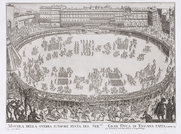 Reprint of Le Défilé Entrée des Chars de l'Afrique et de l'Aise (The Entrance Parade of the Chariots of Africa and Asia), from La Guerre d'Amour (Guerra d'Amore) (War of Love)