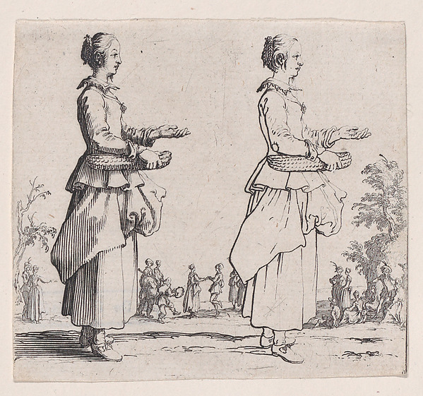 La Paysanne Tournée a Droite et Tenant un Panier (The Peasant Woman Turned to the Right and Holding a Basket), from Varie Figure (Various Figures)