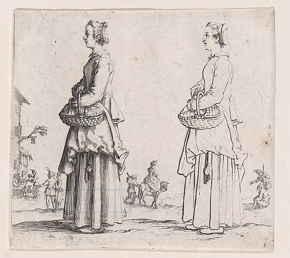 La Paysanne Tournée a Gauche, un Panier a son Bras (La Paysanne Turned to the Left, a Basket in her Arms), from Varie Figure (Various Figures)