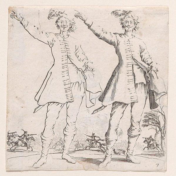 Le Turc Vu de Face, Levant le Bras Droit (Front View of the Turk, Raising his Right Arm), from Varie Figure (Various Figures), plate 7