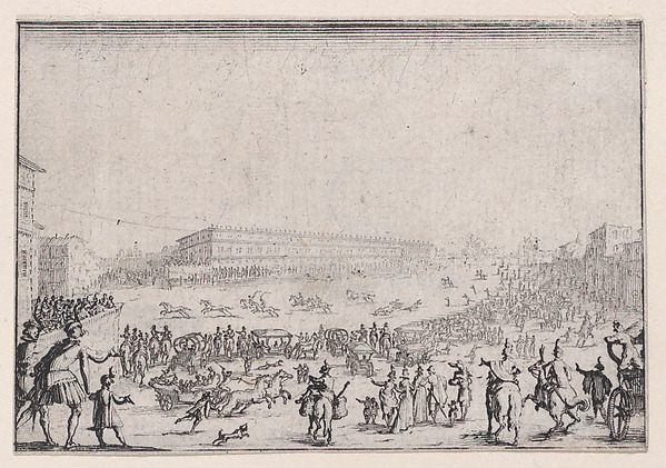 La Course de Chevaux sur la Place Pitti a Florence (The Horse Race on the Piazza Pitti in Florence), from Les Caprices Series A, The Florence Set